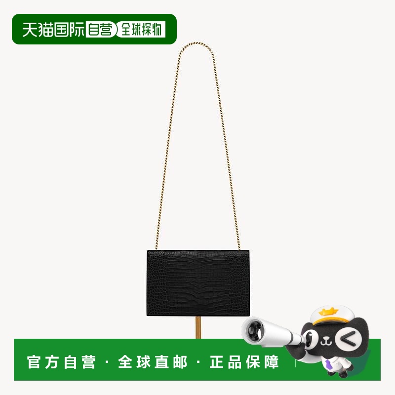 自营欧洲直邮YSL圣罗兰 KATE系列女士黑色牛皮革单肩包