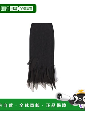 香港直邮valentino 华伦天奴 女士 黑色半身裙 8B0RAF25A6A