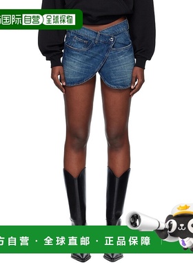 1h可退 香港直邮Coperni 女士 蓝色裹身牛仔短裙 COPJ24F2029