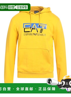 1h可退 香港直邮Ea7 男士 连帽运动衫 yellow黄色 舒适时尚卫衣