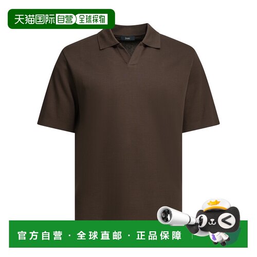 香港直邮HERNO 男士T恤 JV000004U520598800 SS2026棕色短袖