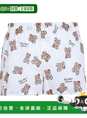 1h可退 香港直邮Moschino 莫斯奇诺 男士 平角内裤 white白色 舒