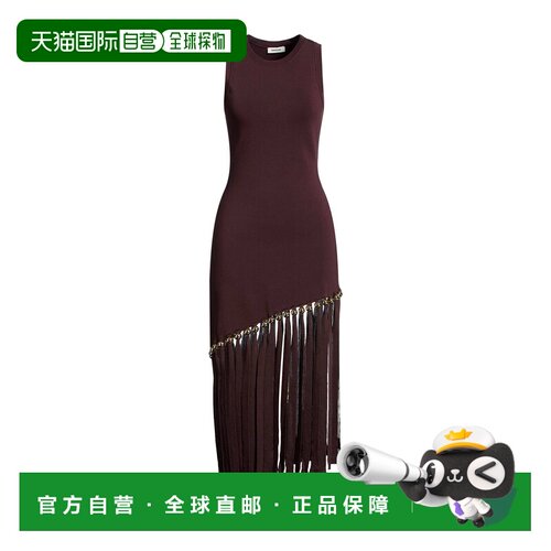 香港直邮Sandro 女士 长款连衣裙 BROWN 棕色性感【付后1h可退】