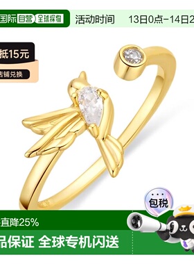 欧洲直邮LUXENTER Dur锆石戒指 18K黄金电镀 西班牙轻奢珠宝品牌