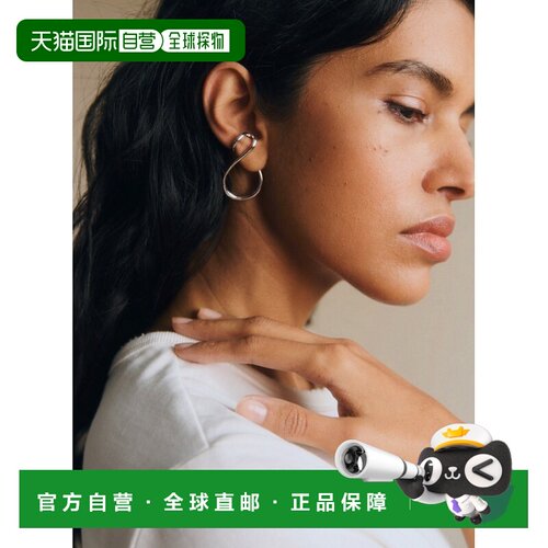 自营欧洲直邮Sezane Telma女士银色黄铜耳环耳夹