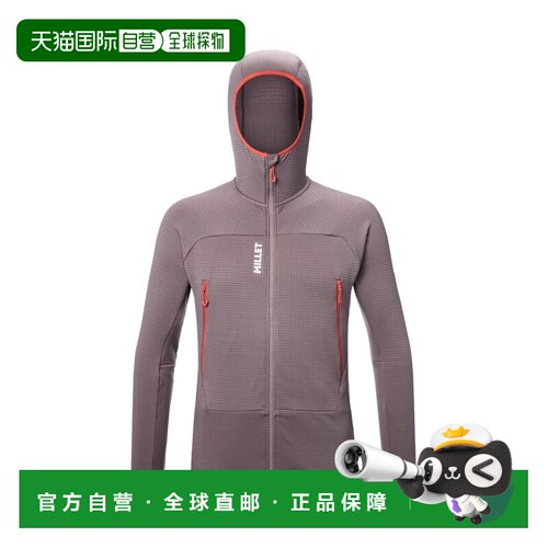 自营欧洲直邮MILLET觅乐 Fusion Grid男士胡椒色聚酯纤维带帽抓绒