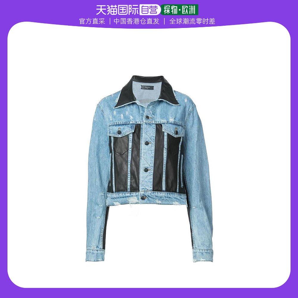 香港直邮amiri 仿皮拼接牛仔外套 wotrklpl