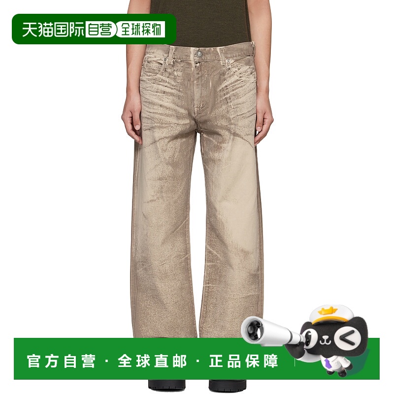1h可退 香港直邮Balmain 巴尔曼 男士 驼色 Loose-Fit 牛仔裤 EH1