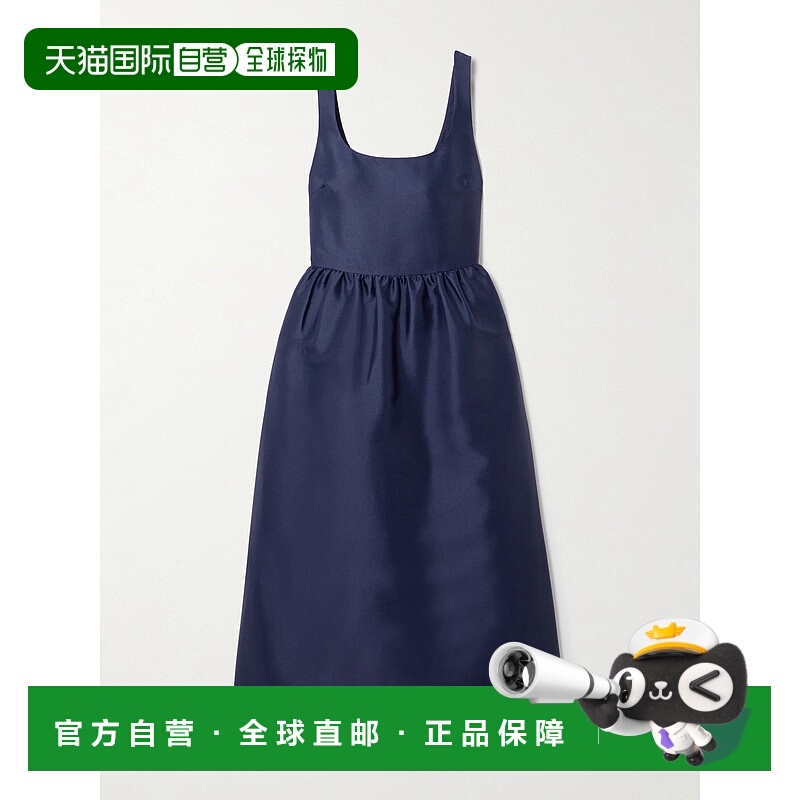 1h可退 香港直邮Self-Portrait 女士 褶皱缎面中长连衣裙 AW25901