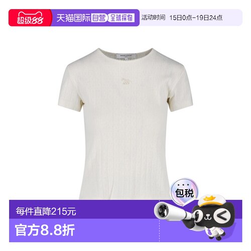 香港直邮MAISON KITSUNE 女士 ' and Polos T恤白色上衣 QW00112K