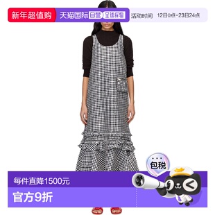 1h可退 香港直邮GANNI 甘尼 女士 黑色 & 白色 Crinkled Check 连