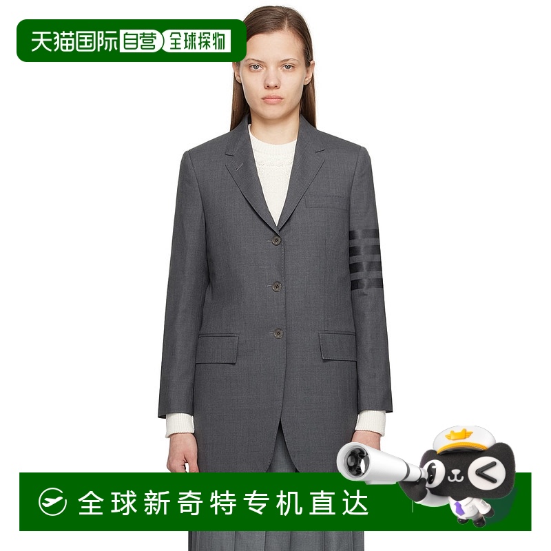 香港直邮Thom Browne 汤姆 布朗 女士 灰色 4-Bar 西装外套 FBC75