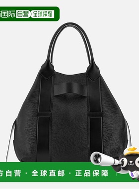 自营欧洲直邮Hogan Script黑色中号购物袋斜挎包单肩包手提包