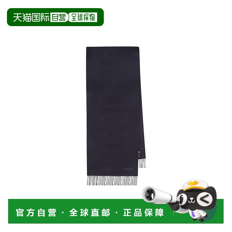 1h可退 香港直邮Zegna 杰尼亚 男士 標誌貼片流蘇圍巾 RE7L41SA82