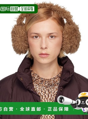 1h可退 香港直邮Moncler 盟可睐 女士 棕色徽标耳罩 K20933B00055