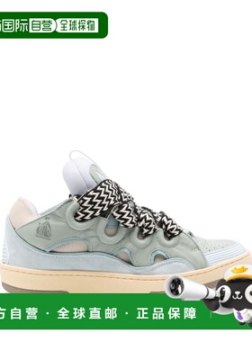 1h可退 香港直邮Lanvin 朗雯 女士 CURB 蓝色小牛皮运动鞋 FUSKDK