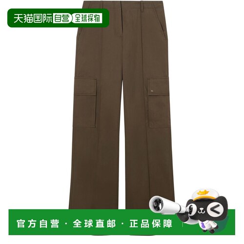 自营欧洲直邮Burberry博柏利 Carmina女士深咖褐棉质裤子工装裤