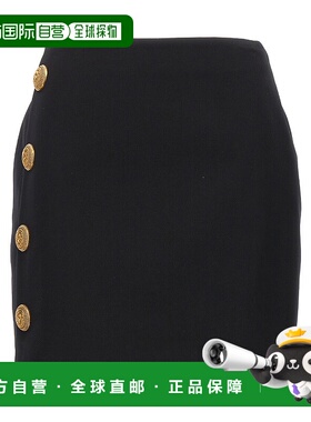 香港直邮Balmain 纽扣细节半身裙 BF0LB940WC09羊毛包臀裙