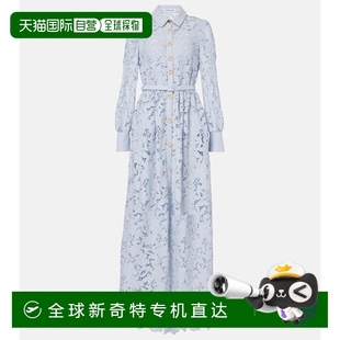 香港直邮Self 女士 1h可退 Portrait blue蓝色 蕾丝边长款 连衣裙
