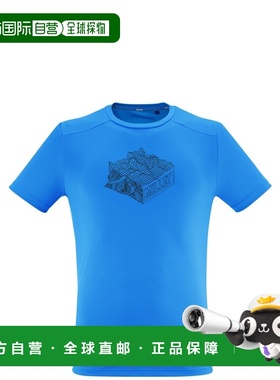自营欧洲直邮Millet觅乐 KAMET MAP 男款T恤 蓝色短袖跑步