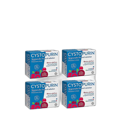 欧洲直邮Cystopurin蔓越莓冲剂舒缓膀胱炎尿痛灼烧感实用4*6包