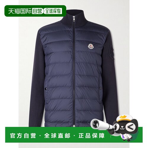 1h可退 香港直邮Moncler 盟可睐 男士 Shell Down 拼接棉质绗缝拉