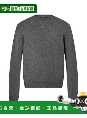 自营欧洲直邮LV路易威登 LVSE男士灰色棉压纹圆领毛衣