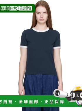 1h可退 香港直邮A.P.C. 女士 海军蓝 Crop Manche Courte Contras