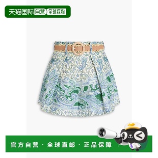 7453ASS242GRE 束带佩斯利印花亚麻短裤 香港直邮ZIMMERMANN 女士