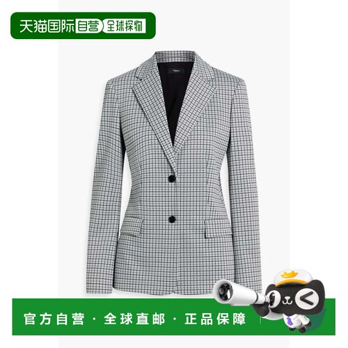 香港直邮THEORY 希尔瑞 女士 格纹提花西装外套 P0127104FOGMULTI