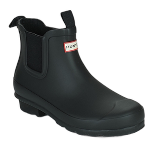 欧洲直邮hunter 儿童黑色橡胶户外防水防滑露营踩水时尚短筒雨靴