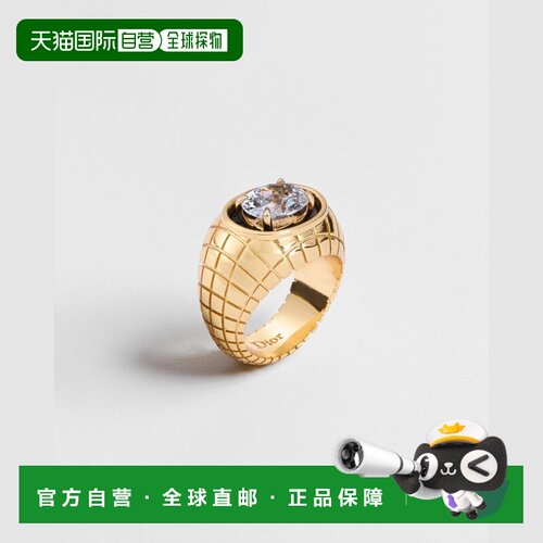 自营欧洲直邮Dior迪奥 Rocks 女士金色闪耀水晶戒指