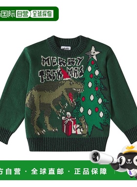 1h可退 香港直邮Molo 女童 Bello 嵌花棉混纺毛衣童装 green绿色