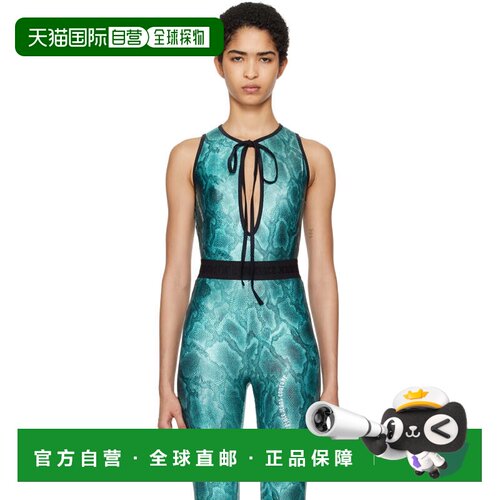 1h可退 香港直邮versace 范思哲 女士 蓝色印花连体衣 E77HAM607E