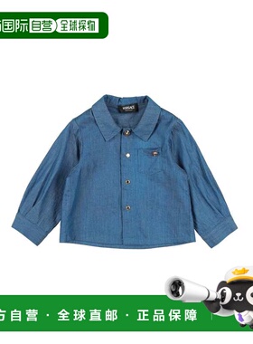 1h可退 香港直邮versace 婴儿 牛仔布衬衫童装 blue蓝色 舒适时尚