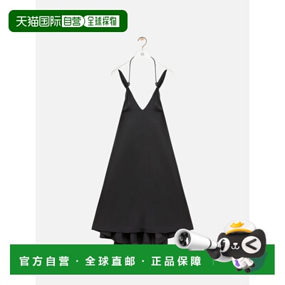 香港直邮LOEWE 女士连衣裙 S359Y09XH41100 SS2025 黑色 V 领连衣