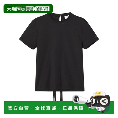 1h可退 香港直邮Lanvin 朗雯 女士 黑色棉质T恤 RWTS0024J040H251