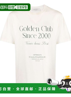 1h可退 香港直邮GOLDEN GOOSE 男士 灰白色印花 T 恤 GMP01220P00