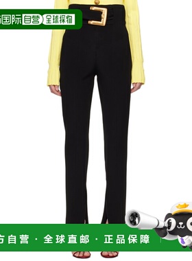 1h可退 香港直邮Balmain 巴尔曼 女士 黑色 Stretch Belt 长裤 GF