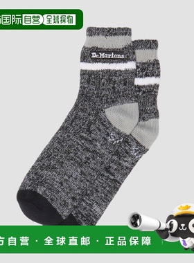 自营欧洲直邮DrMartens马丁大夫 男女通用黑色拼混合棉短袜
