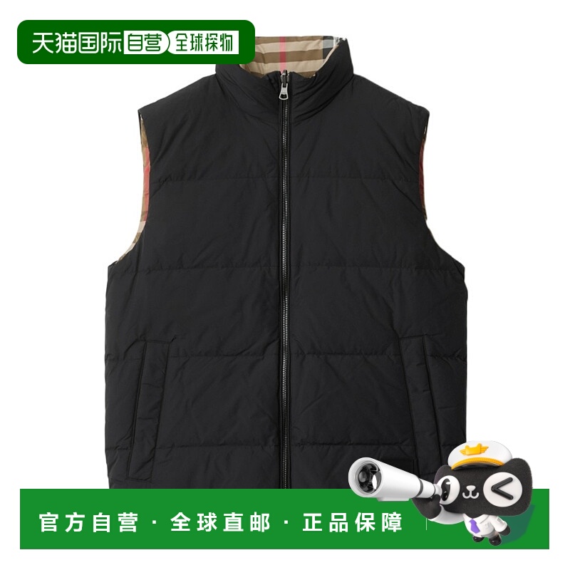 香港直邮Burberry 双面格纹尼龙羽绒马甲 81052301
