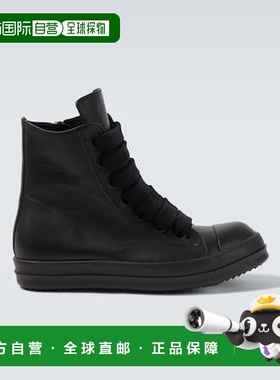 香港直邮rick owens 瑞克 欧文斯 男士 Jumbolace 皮质高帮运动鞋