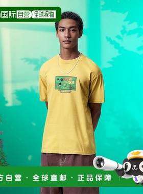 自营欧洲直邮Carhartt Wip 男士黄色棉短袖T恤针织印花棉质