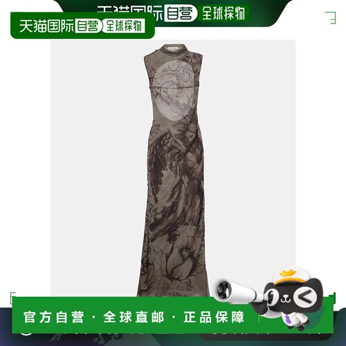1h可退 香港直邮Acne Studios 艾克妮 女士 印花网纱长款连衣裙 0