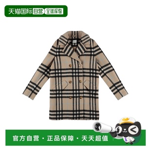 格纹双排扣大衣 香港直邮Burberry 80538991羊毛博柏利