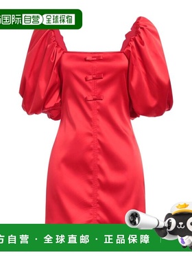 香港直邮GANNI 甘尼 女士 短款连衣裙 red红色 舒适时尚