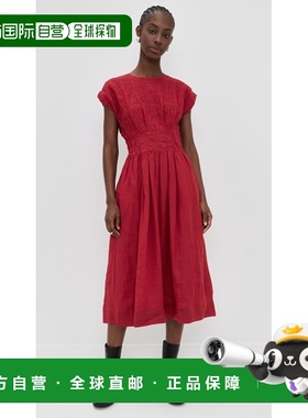 1h可退 香港直邮SEA 海洋 女士 Imogen 硬质中长连衣裙 red红色