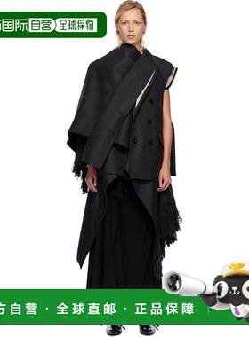 香港直邮Sacai 女士 灰色 Double-Faced Plaid Melton 马甲 25082