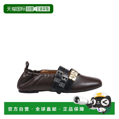 1h可退 Ganni 圆头芭蕾舞鞋 D1020001一脚蹬