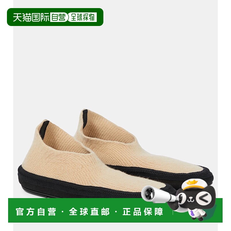 香港直邮The Row 女士 Fairy 羊绒针织平底鞋 00 beige米色 舒适